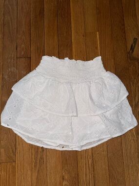 Abercrombie & Fitch Girls White Eyelet Tiered Mini Skirt | Size 7-8